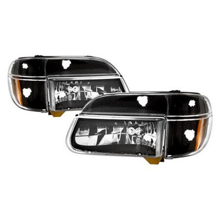 Overtime 1995 - 2001 Ford Explorer Headlights Plus Corner - Black OV3752230